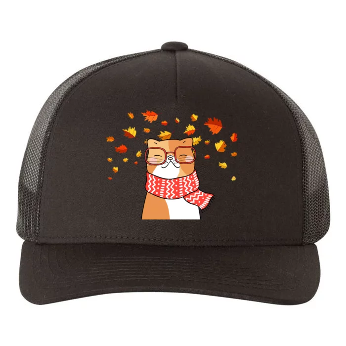 Autumn Cat Fall Season Yupoong Adult 5-Panel Trucker Hat