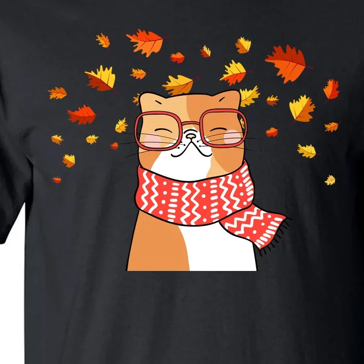 Autumn Cat Fall Season Tall T-Shirt