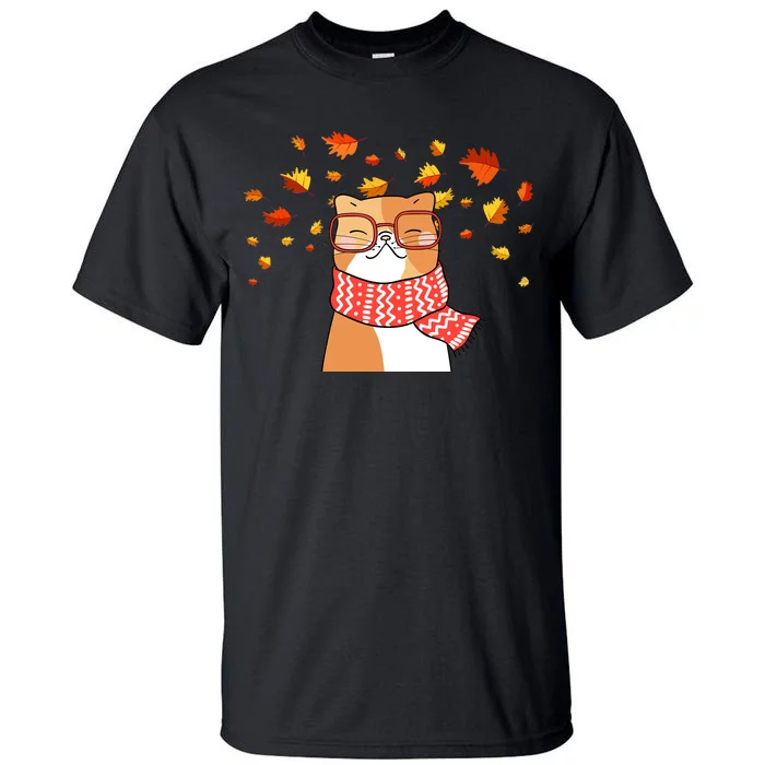 Autumn Cat Fall Season Tall T-Shirt