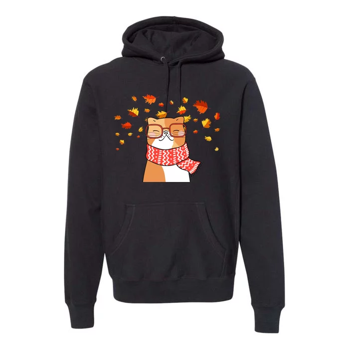 Autumn Cat Fall Season Premium Hoodie