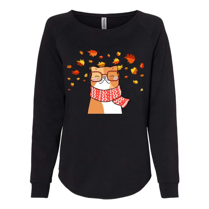 Autumn Cat Fall Season Womens California Wash Sweatshirt