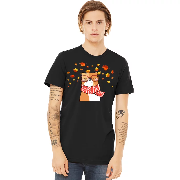 Autumn Cat Fall Season Premium T-Shirt