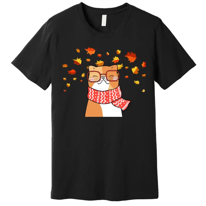 Autumn Cat Fall Season Premium T-Shirt