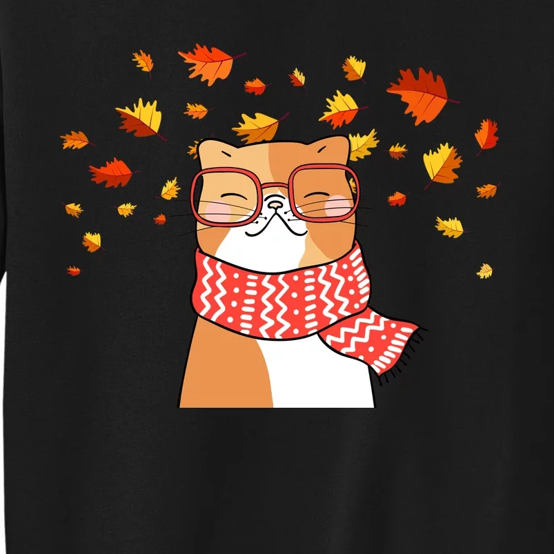 Autumn Cat Fall Season Tall Sweatshirt