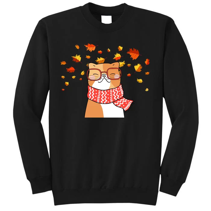 Autumn Cat Fall Season Tall Sweatshirt