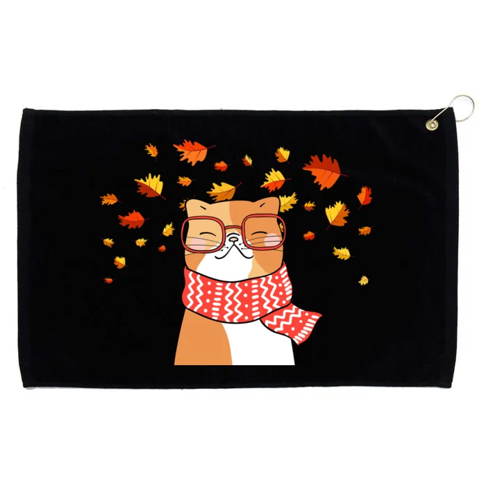 Autumn Cat Fall Season Grommeted Golf Towel