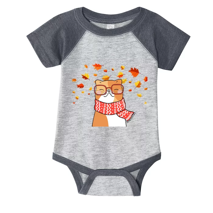 Autumn Cat Fall Season Infant Baby Jersey Bodysuit