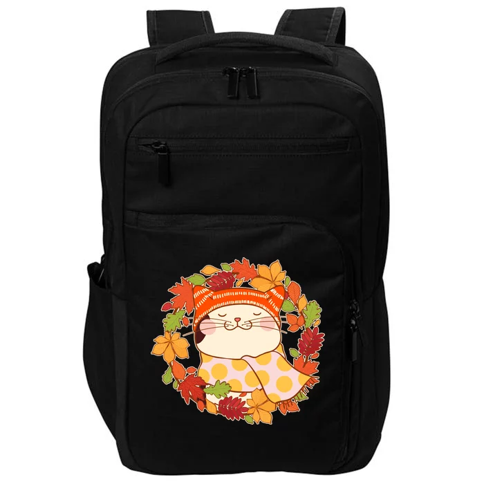 Autumn Cat Wreath Impact Tech Backpack