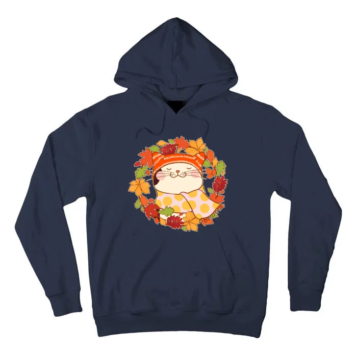 Autumn Cat Wreath Tall Hoodie