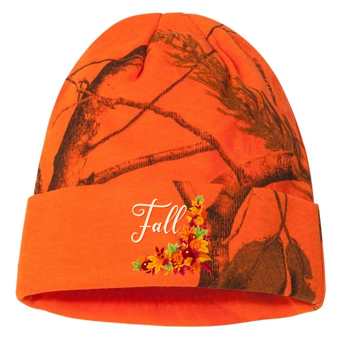 Autumn Fall Leaves Corner Design Kati - 12in Camo Beanie