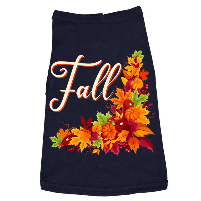 Autumn Fall Leaves Corner Design Doggie Tank