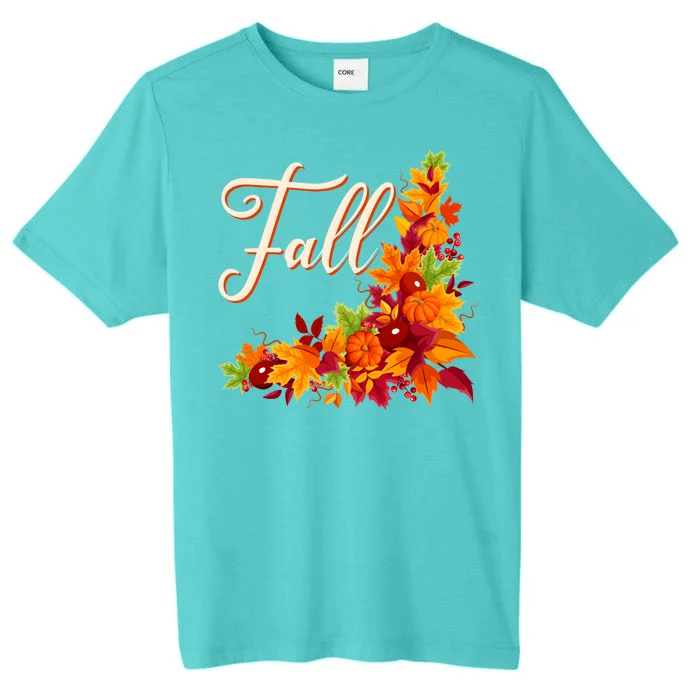 Autumn Fall Leaves Corner Design ChromaSoft Performance T-Shirt