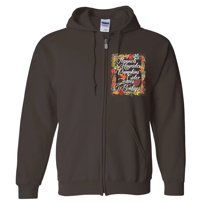 Autumn Fall Motto Full Zip Hoodie