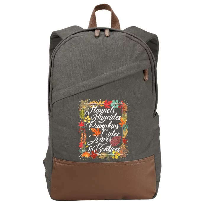 Autumn Fall Motto Cotton Canvas Backpack