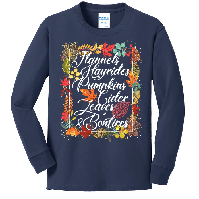 Autumn Fall Motto Kids Long Sleeve Shirt