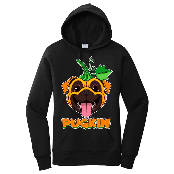 Autumn Halloween Pugkin Women's Pullover Hoodie