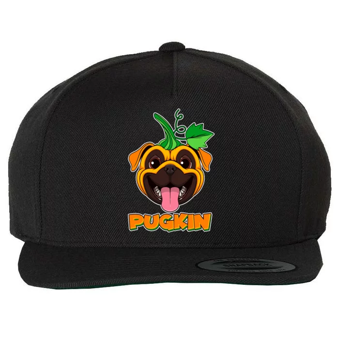 Autumn Halloween Pugkin Wool Snapback Cap