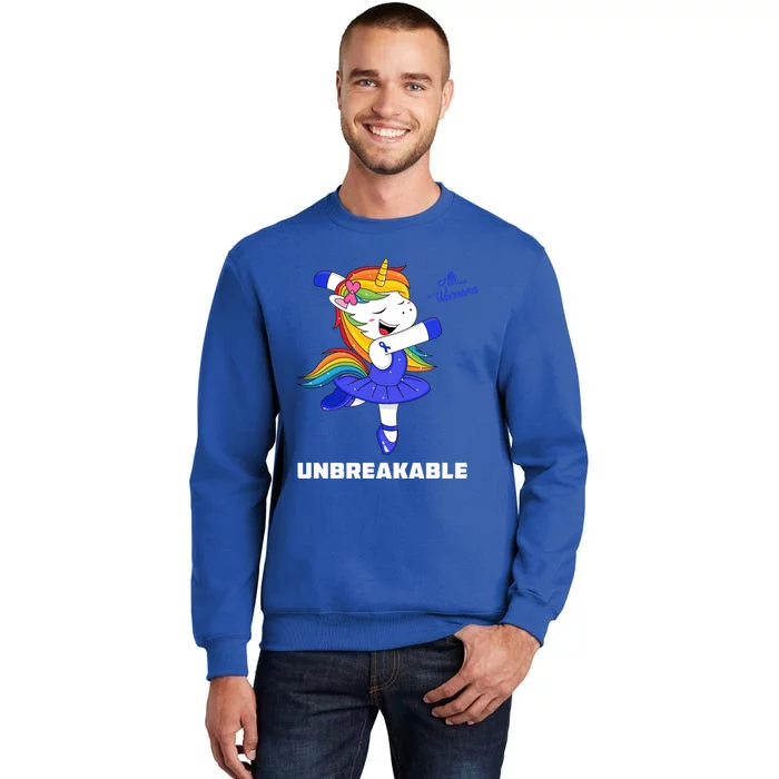 Als Unicorn Unbreakable Als Warrior Awareness Funny Gift Tall Sweatshirt