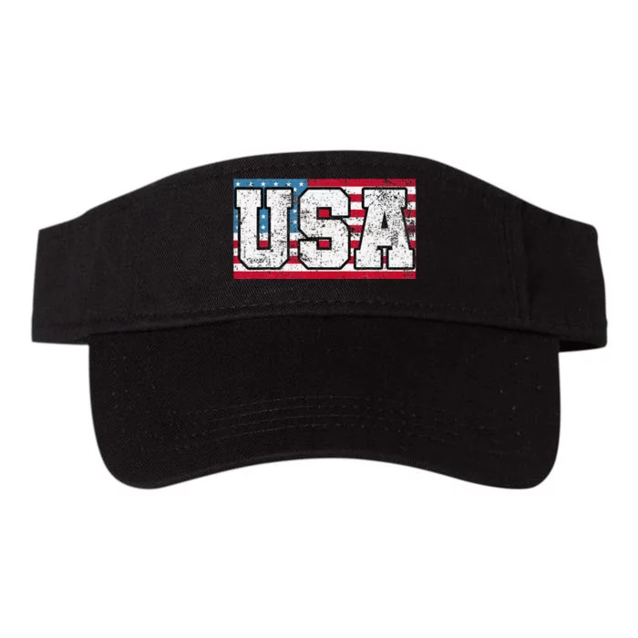 American USA US Flag 4th of July Valucap Bio-Washed Visor