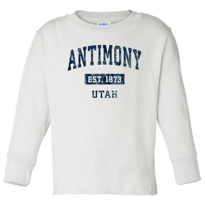 Antimony Utah Ut Vintage Sports Established Design Toddler Long Sleeve Shirt