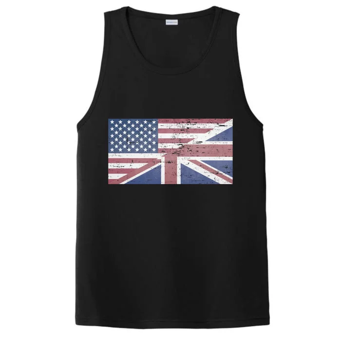 America Usa Uk Union Jack Flag United States Kingdom Britain Meaningful Gift Performance Tank