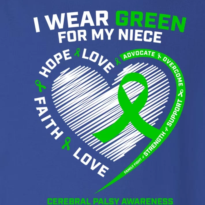 Aunt Uncle Wear Green Funny Gift Niece Cerebral Palsy Awareness Gift Toddler Long Sleeve Shirt