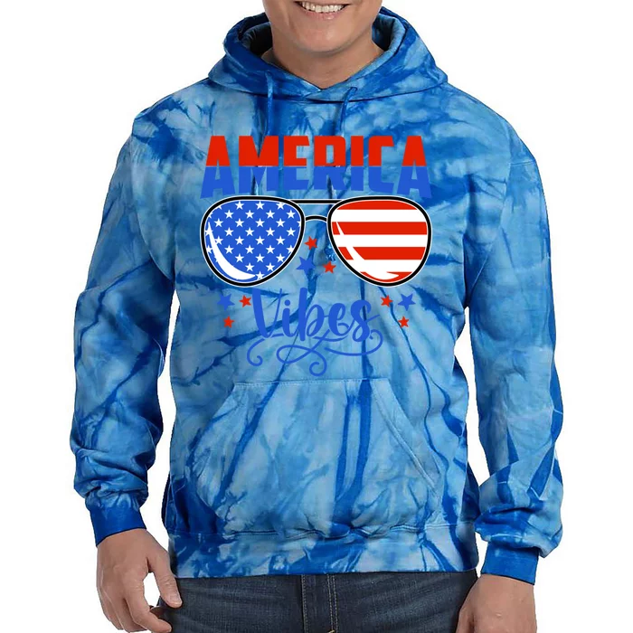 America Vibes 4th Of July Cool Gift Tie Dye Hoodie