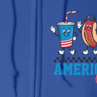 American Vibes 4th Of July Red White And Blue Hot Dog Lover Funny Gift Full Zip Hoodie