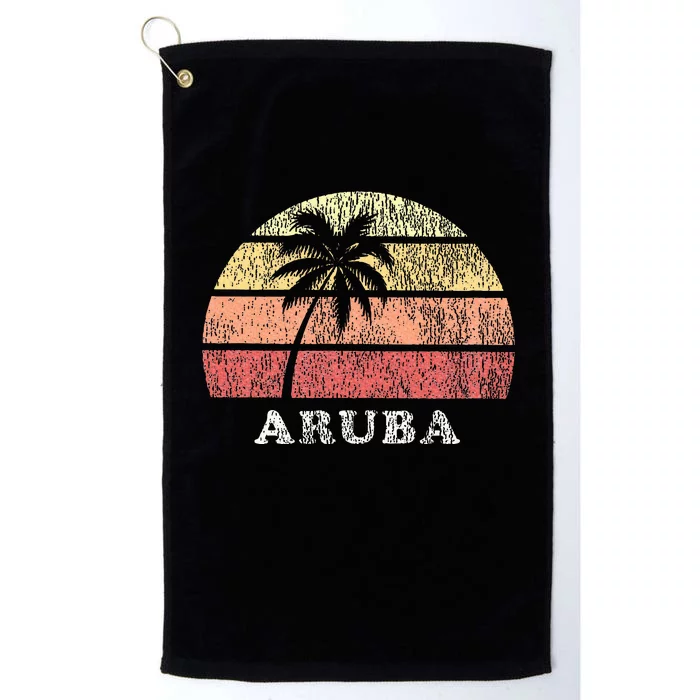 Aruba Vintage 70s Retro Throwback Design Platinum Collection Golf Towel