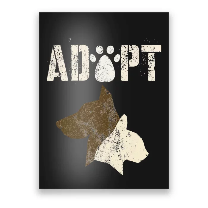 Adopt Vintage Animal Rescue Shelter Cats Dogs Adoption Dept Poster