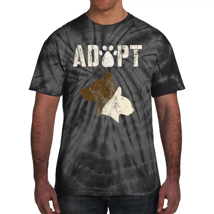 Adopt Vintage Animal Rescue Shelter Cats Dogs Adoption Dept Tie-Dye T-Shirt