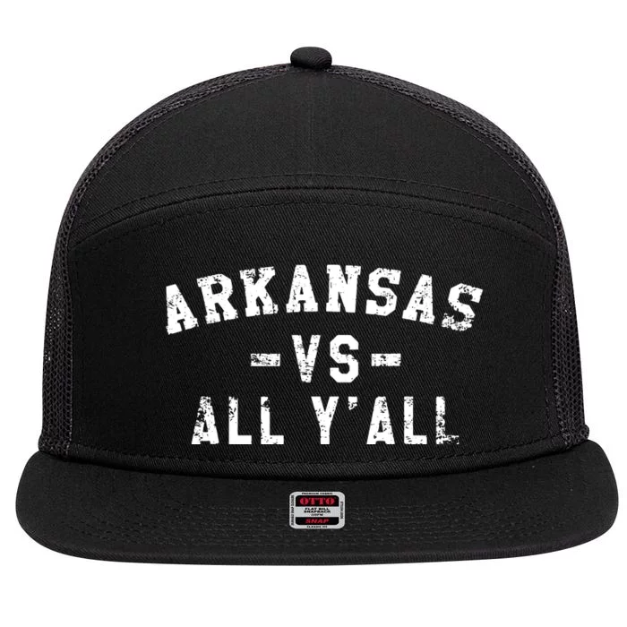 Arkansas Vs All Yall For Yall Vintage 7 Panel Mesh Trucker Snapback Hat