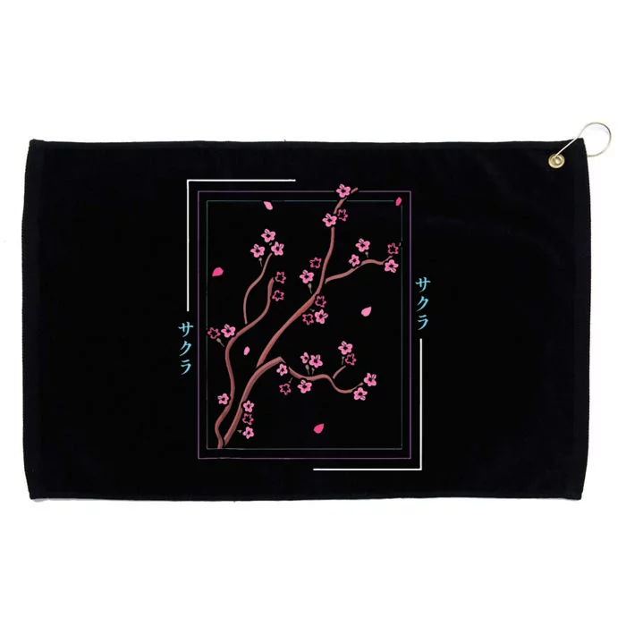 Asia Vaporwave Asian Japanese Sakura Aesthetic Indie Grommeted Golf Towel