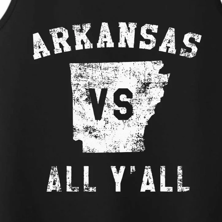 Arkansas Vs All Yall For Yall Men Women Kids Performance Tank