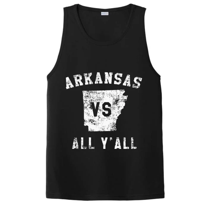 Arkansas Vs All Yall For Yall Men Women Kids Performance Tank