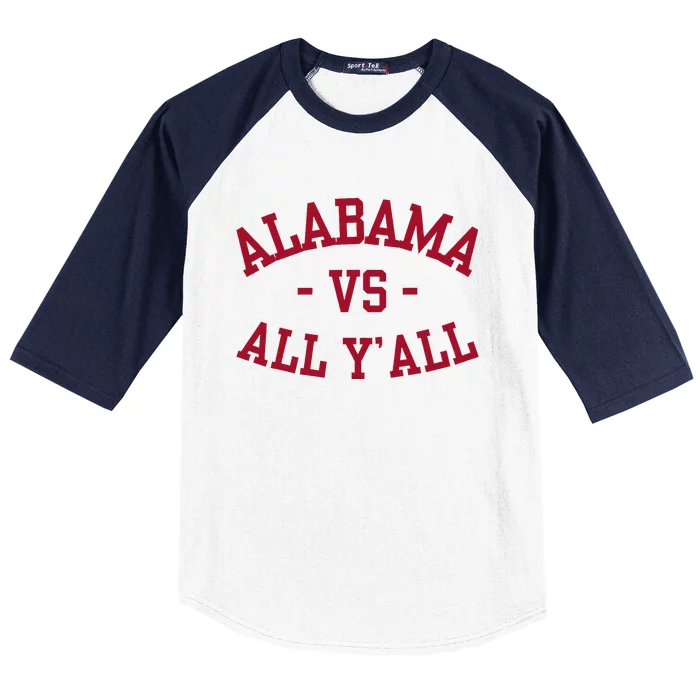 Alabama Vs All Y’All Sports Vintage Southern Baseball Sleeve Shirt