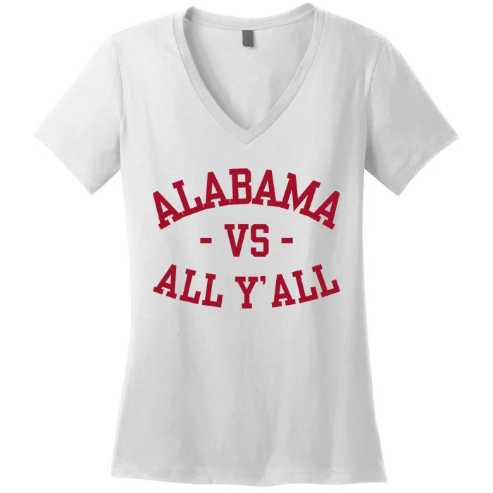 Alabama Vs All Y’All Sports Vintage Southern Women's V-Neck T-Shirt