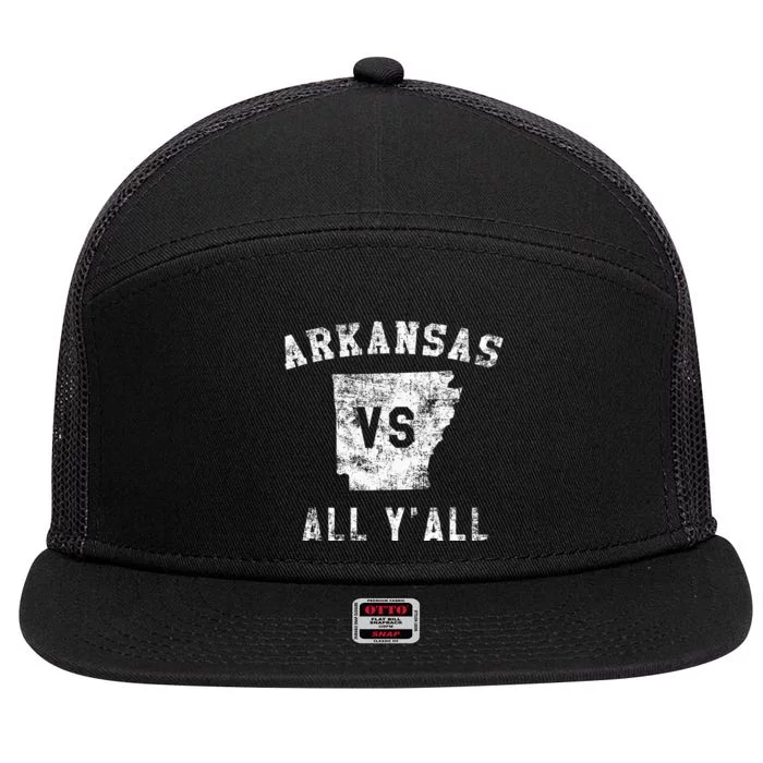 Arkansas Vs All Yall For Yall 7 Panel Mesh Trucker Snapback Hat