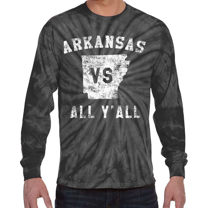 Arkansas Vs All Yall For Yall Tie-Dye Long Sleeve Shirt