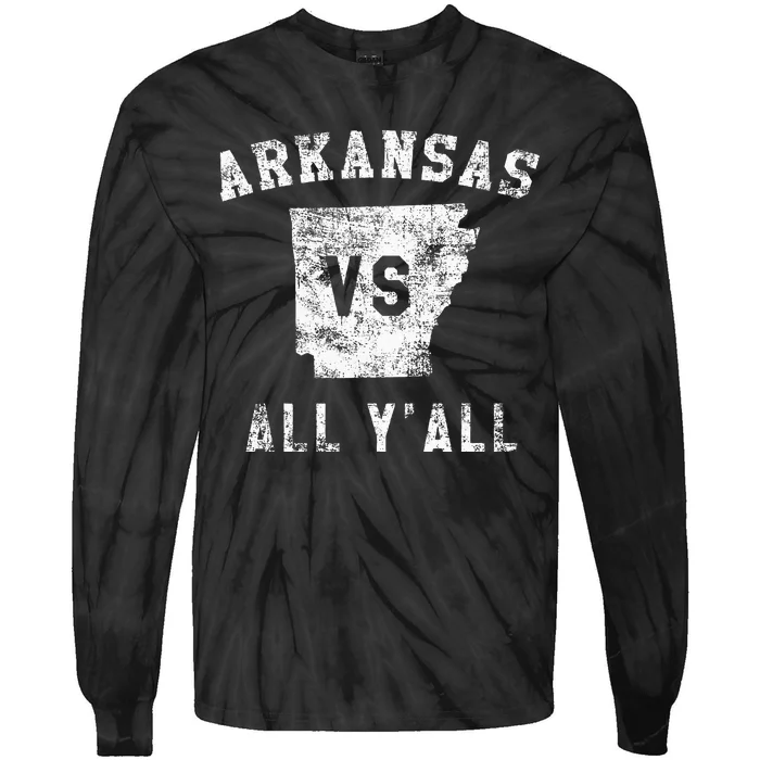 Arkansas Vs All Yall For Yall Tie-Dye Long Sleeve Shirt