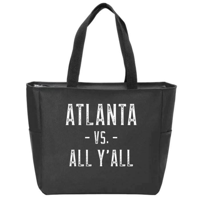 Atlanta Vs. All Y’All Sports Weathered Vintage Southern Zip Tote Bag