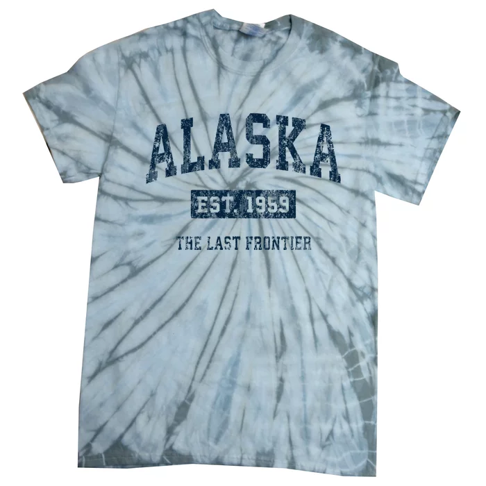 Alaska Vintage Athletic Sports Design Tie-Dye T-Shirt