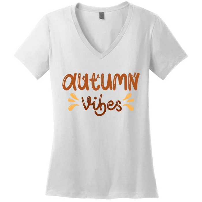 Autumn Vibes Women's V-Neck T-Shirt