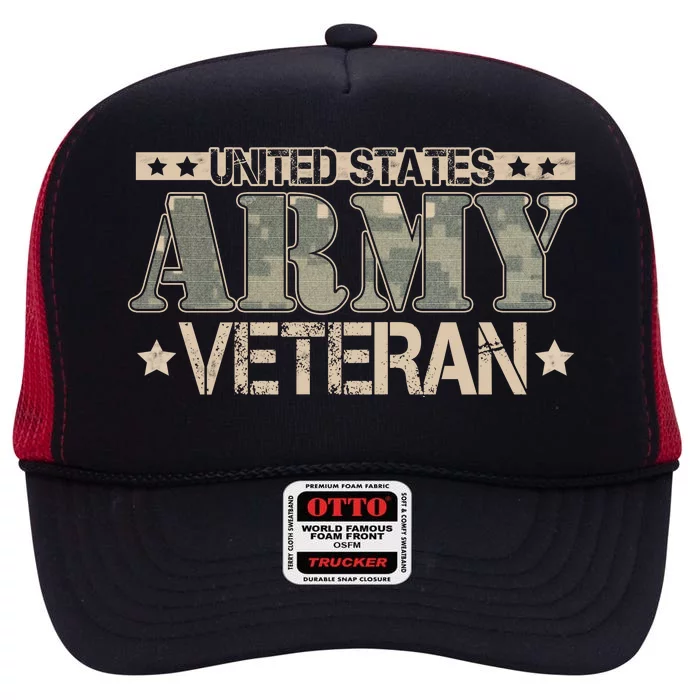 Army Veteran High Crown Mesh Trucker Hat