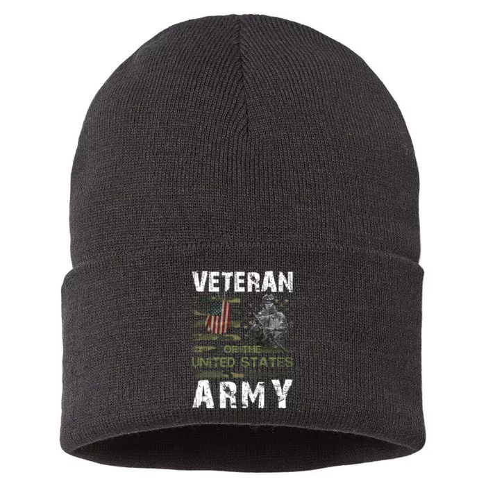 Army Veteran American Flag Sustainable Knit Beanie