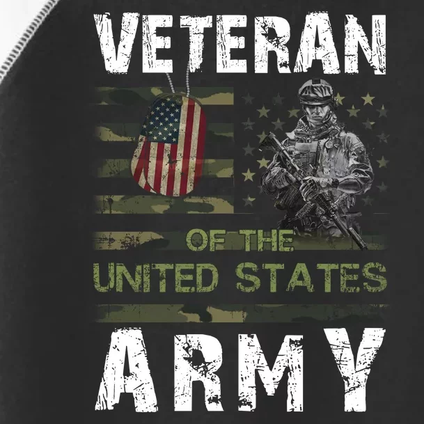 Army Veteran American Flag Toddler Fine Jersey T-Shirt