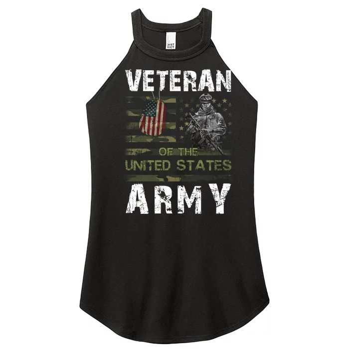 Army Veteran American Flag Women’s Perfect Tri Rocker Tank