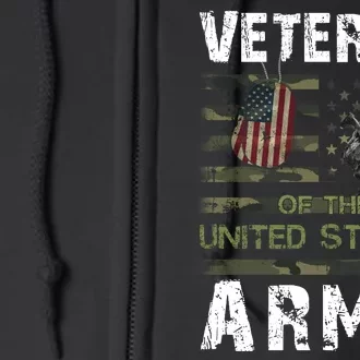 Army Veteran American Flag Full Zip Hoodie