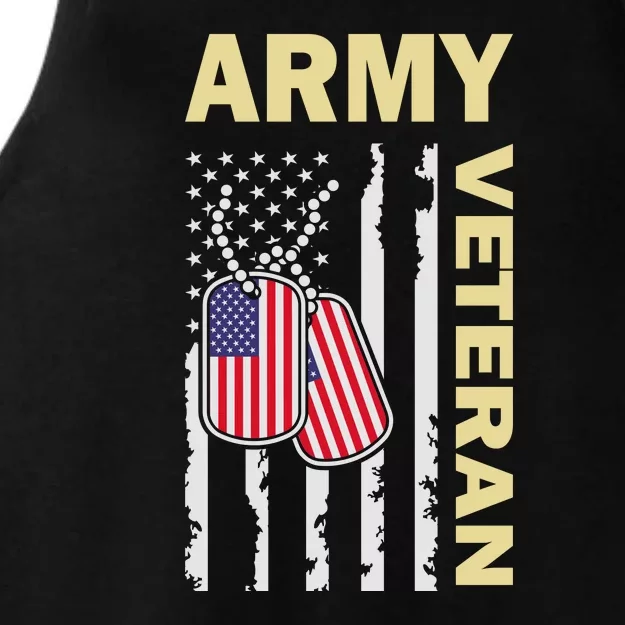 Army Veteran American Flag Ladies Tri-Blend Wicking Tank