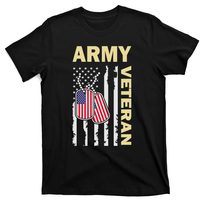 Army Veteran American Flag T-Shirt